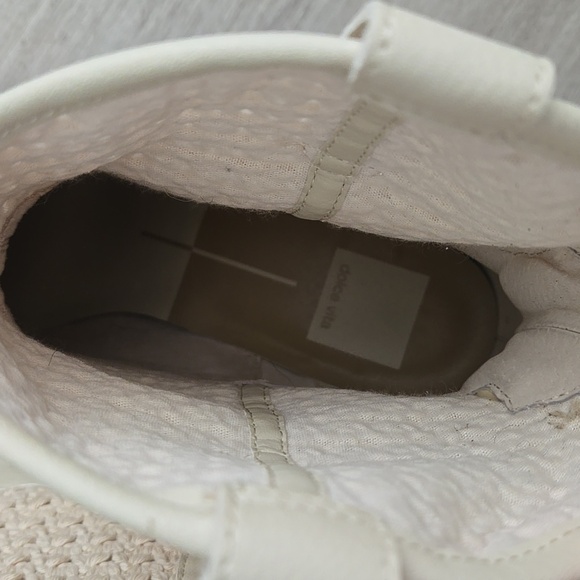 Dolce Vita Cream Woven Heeled Boots - Picture 9 of 11